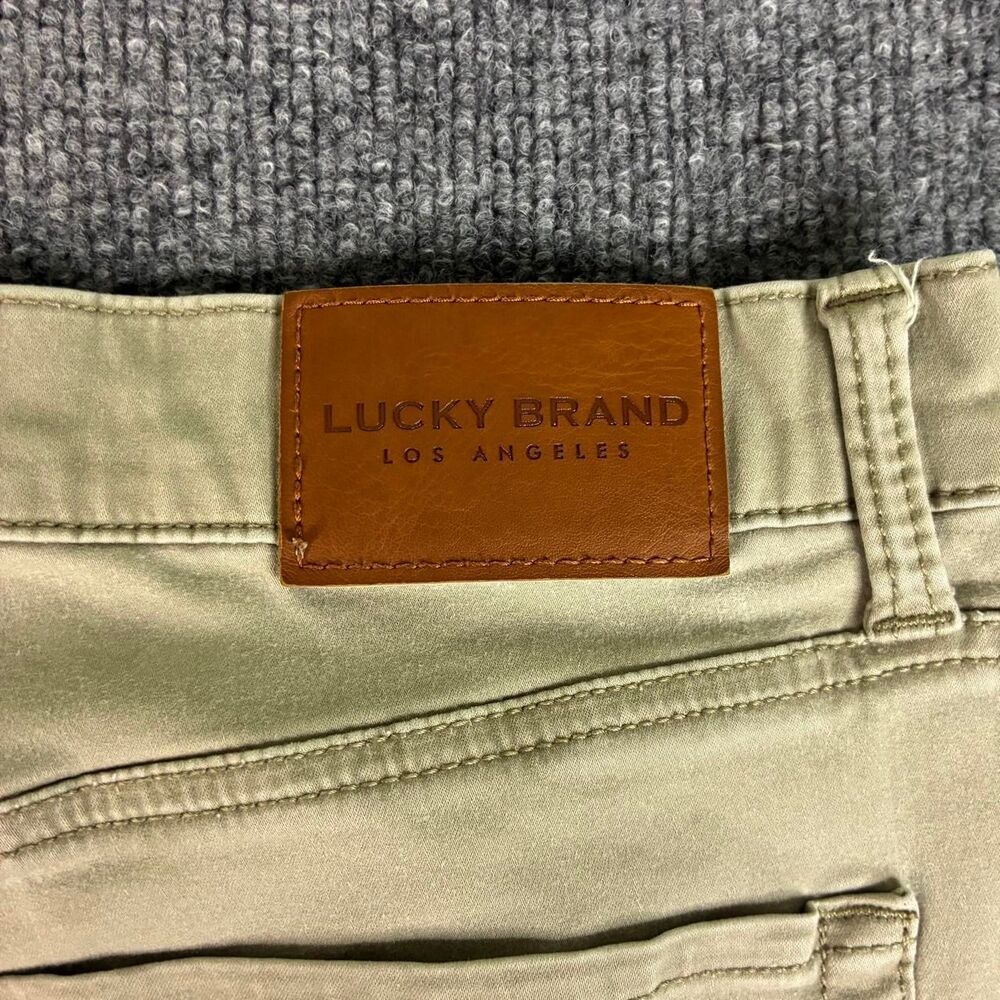 Lucky Brand 121 Slim Straight Pants Men’s 38x34 Khaki Tan Stretch 5 Pocket